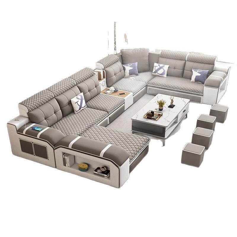 现代免洗多功能沙发简约大小户型可拆洗布艺沙发组合u型沙发客厅