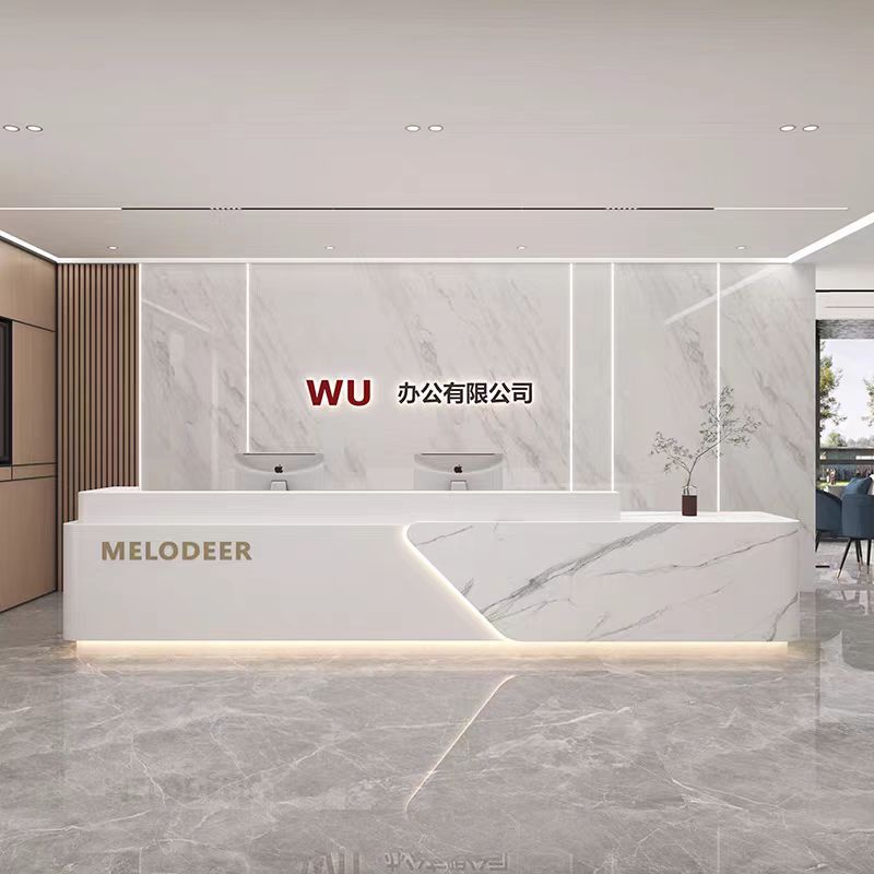 公司前台烤漆酒店会所大理石接待台收银台美容院吧台柜台烤漆工艺