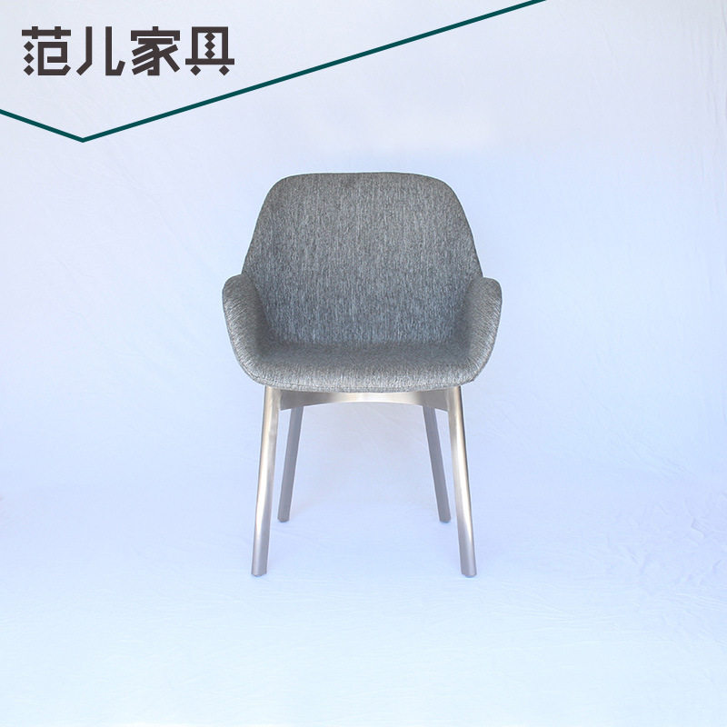 北欧经典设计师金属创意拍手椅现代简约布艺铁艺餐厅椅