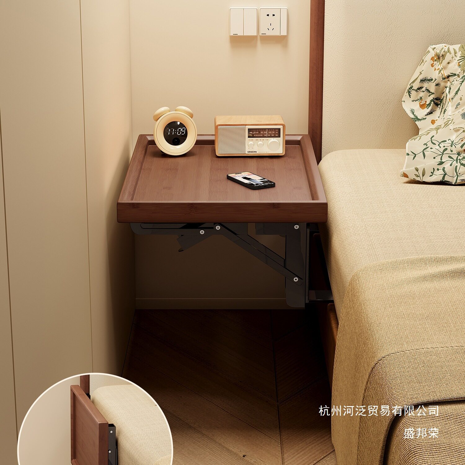 厂家直销折叠床头柜子替代品隐形可收纳移动置物架小型窄缝家用