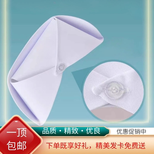 护士帽女白色燕尾帽薄厚款 蓝色粉色卫校实习加杠可调大头围护士帽