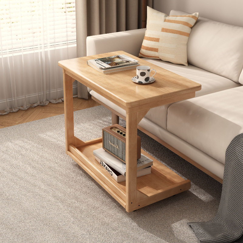 移动茶几多功能沙发边几可折叠带轮C型客厅家用小户型阳台小桌子