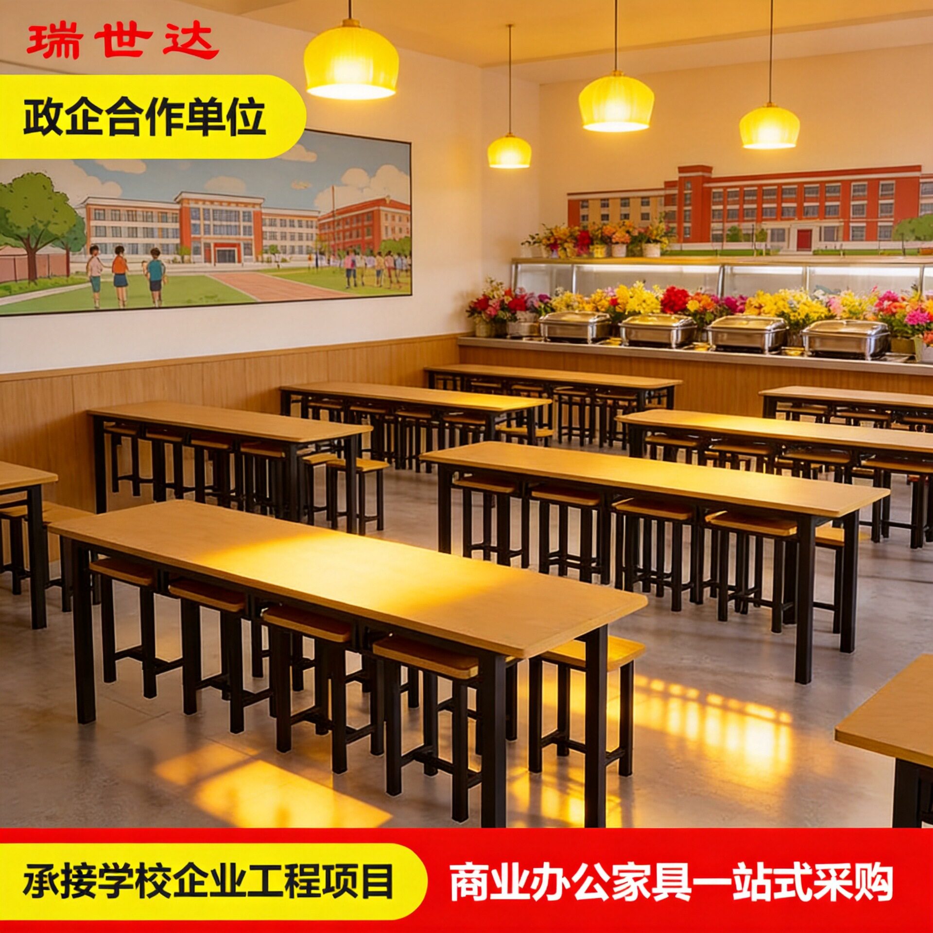 直销食堂餐桌椅组合学校食堂快餐厅4人位不锈钢挂凳食堂餐桌椅厂