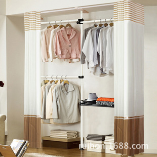 布衣柜钢管加粗加固简易收纳布艺双人组装 简约现代折叠经济型衣橱