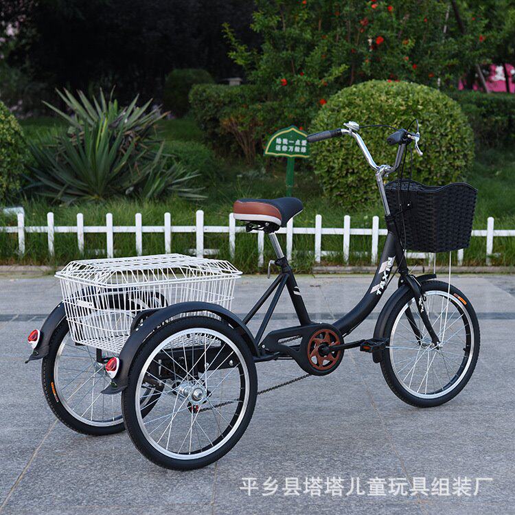 批发老年人力三轮自行车成人菜筐两用男女式脚踏三轮带框工厂直供