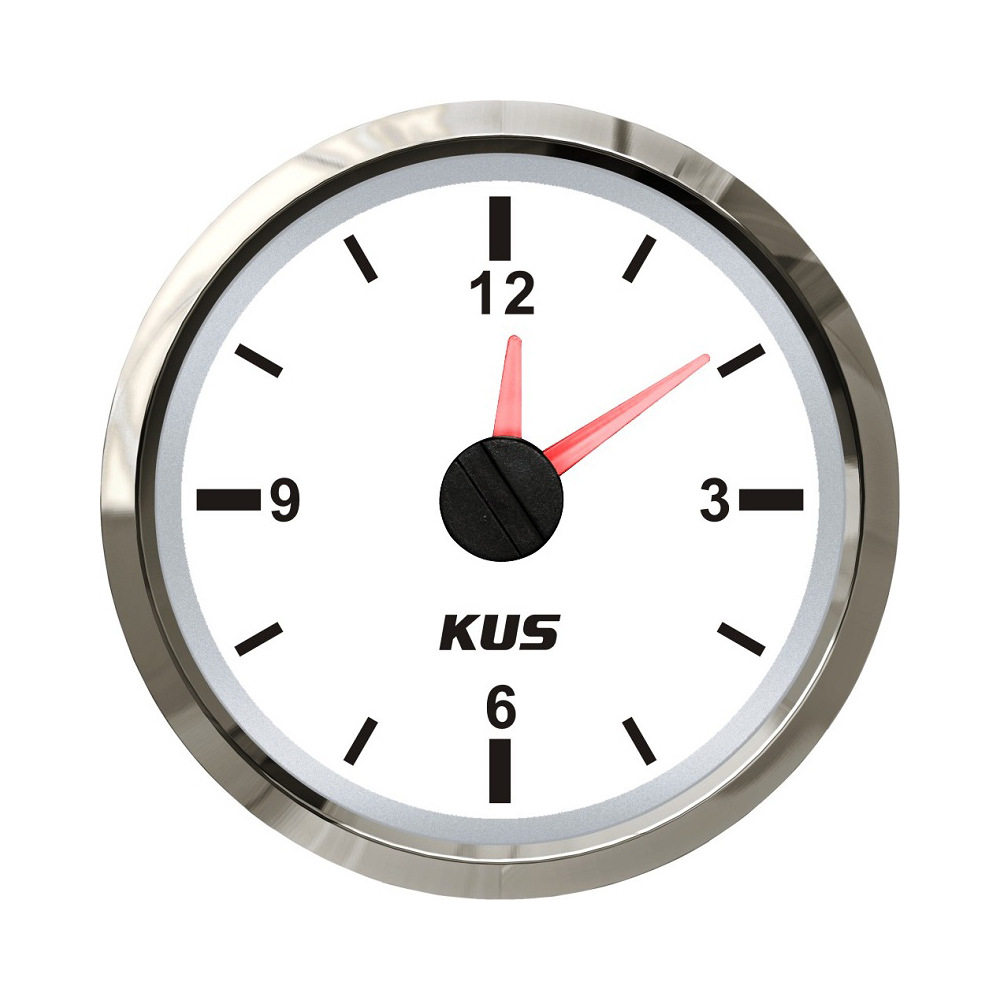 KUS正品 汽车船舶房车通用时钟表52mm时间表12V 24V带夜灯