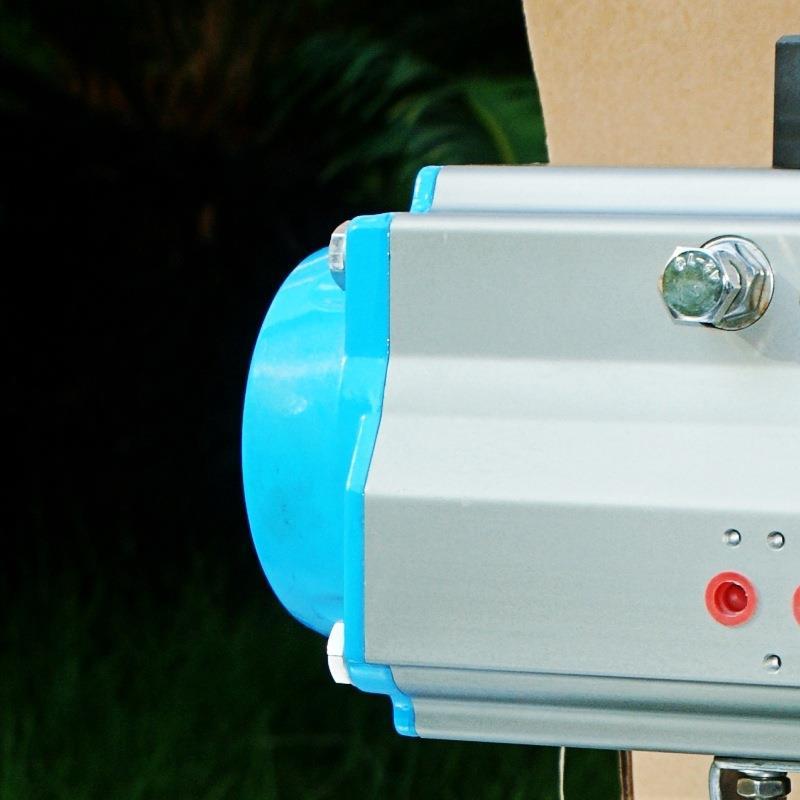 DN65气动三通法兰球阀 T型L型三通气动球阀 法兰气动三通硬密封阀