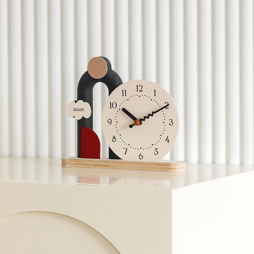 wozoom屋准奶油风家居装饰品桌面摆件客厅玄关电视柜酒柜创意座钟