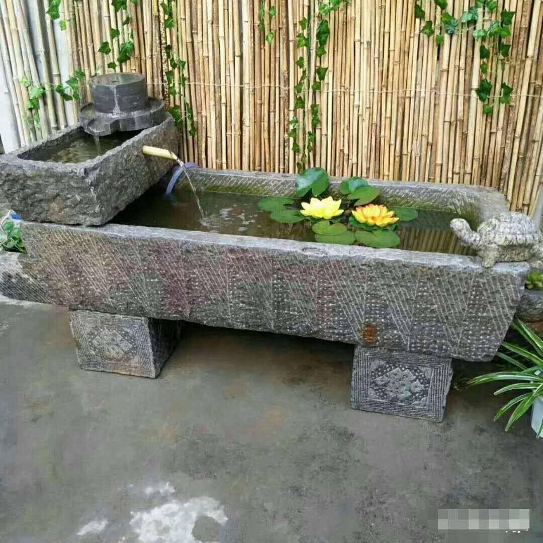 厂家旧石器 老石槽 猪槽 马槽养花石盆 家用庭院做旧摆件现货