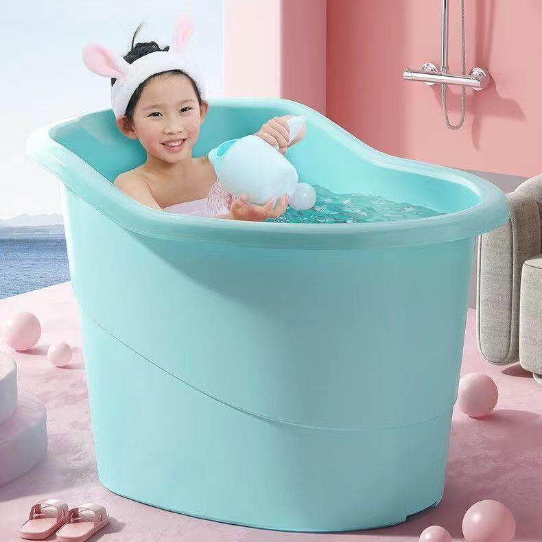 儿童洗澡桶加厚宝宝冬季泡澡桶婴幼儿洗澡盆沐浴桶大号浴盆加坐凳