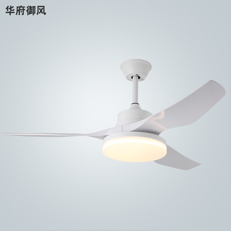 卧室餐厅复古LED吊扇灯北欧简约吊灯风扇一体灯ABS扇叶风扇灯批发