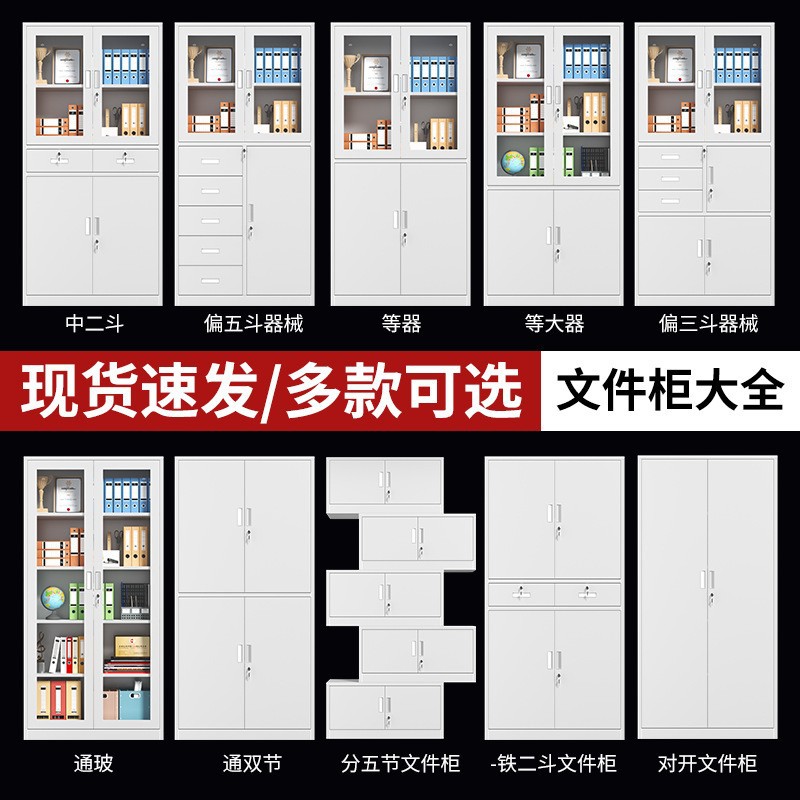 加厚办公室文件柜政企单位商业办公档案柜带锁多层财务铁皮柜