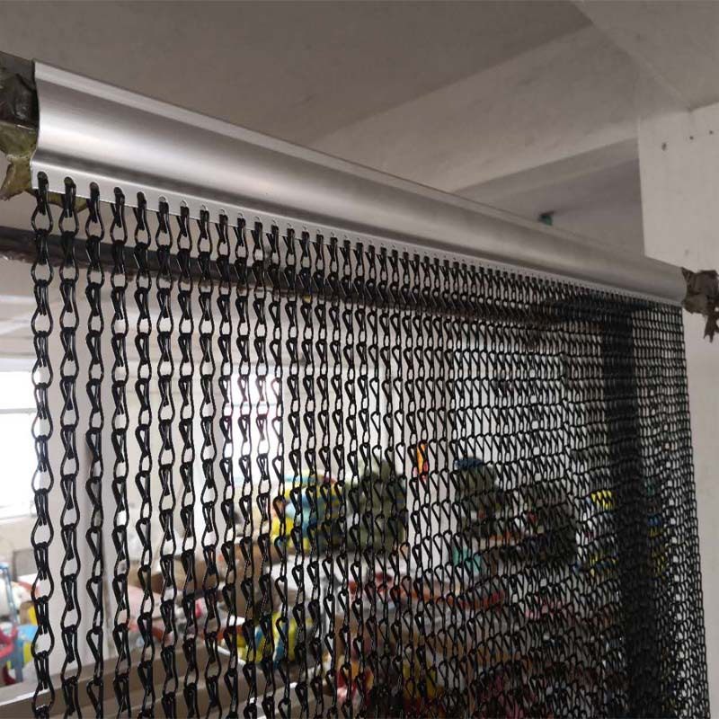 础信装饰厂家直销金属装饰网帘铝质双勾型链条 金属窗帘 黑色款