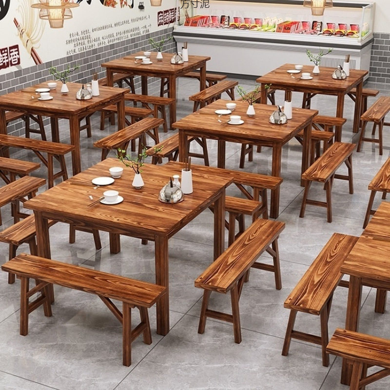 实木加厚四方餐桌家用商用