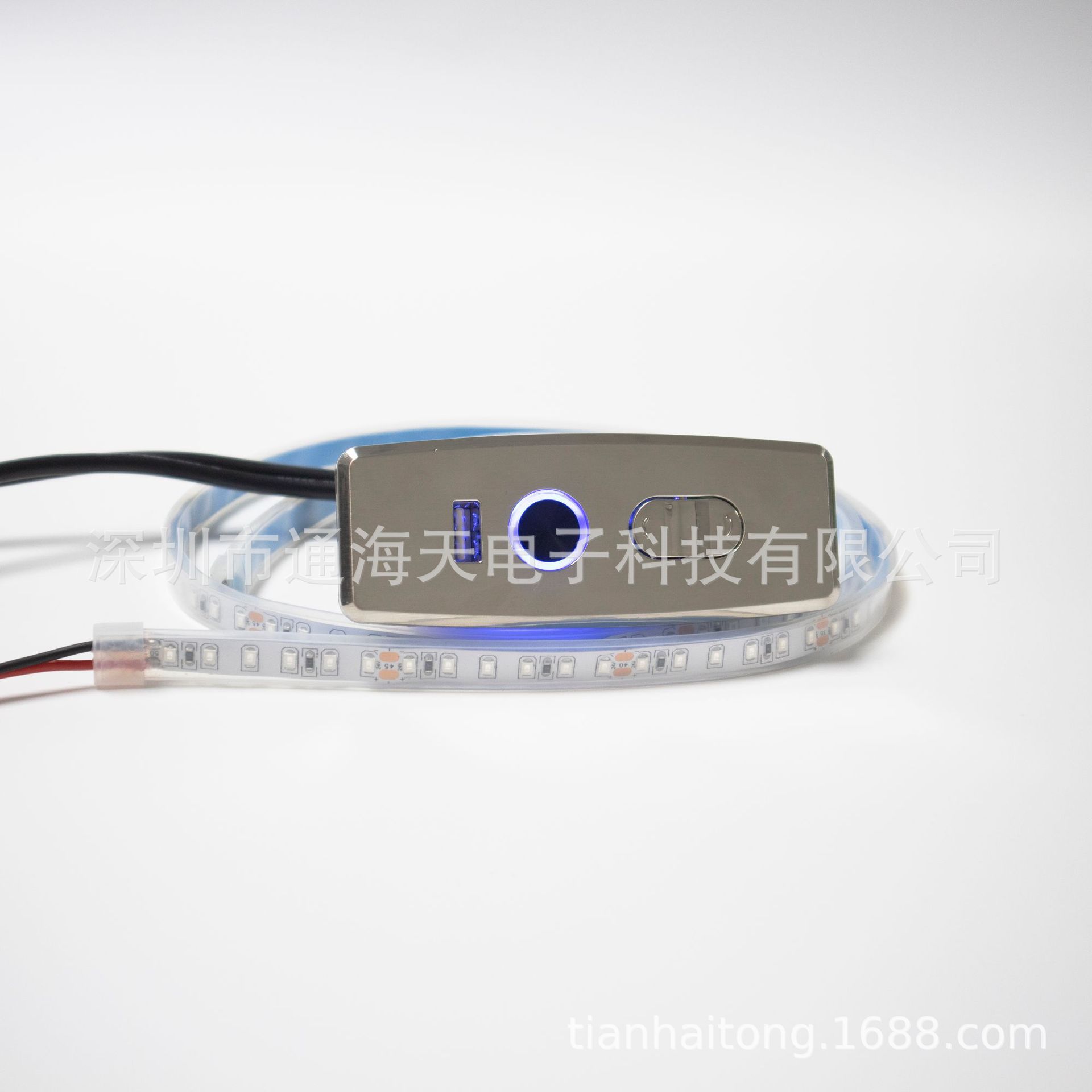 功能沙发控制器带彩色灯条,三按键带USB充电口,家具电动推杆配件