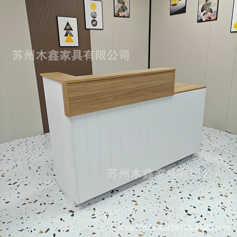 简约时尚办公室单人办公桌电脑桌培训桌职员桌前台桌弓形办公椅