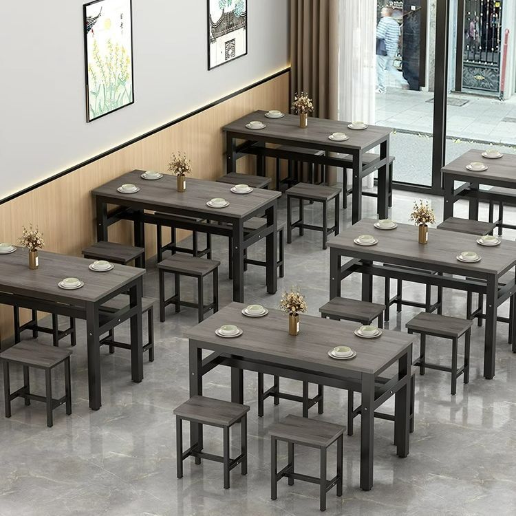 餐桌子家用组合商用食堂早快餐厅面馆餐饮出租房小吃饭店专用桌凳