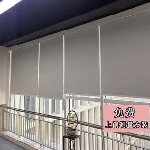 办公室公司遮阳帘全遮光防晒隔热手拉式 深圳卷帘窗帘上门测量安装