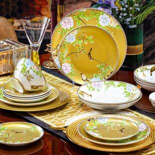 洛威景德镇陶瓷碗具套装家用骨瓷轻奢餐具礼盒套琴瑟和鸣散件饭碗