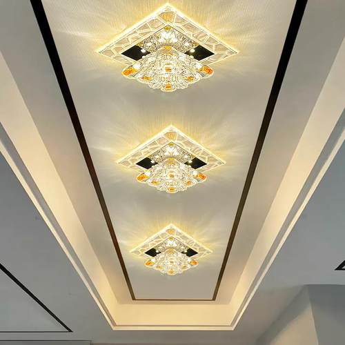 水晶过道灯走廊灯嵌入式入户玄关阳台门厅天花灯网红爆款现代简约