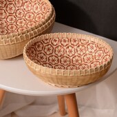 糖果盘手工竹编织水果蔬菜收纳篮子簸箕竹制产品圆形馒头筐大中小