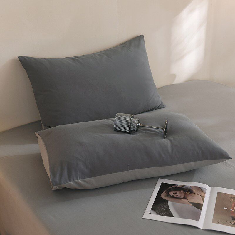 全棉磨毛100枕套一对装家用48x74cm男2025新款枕头套简约枕芯纯色