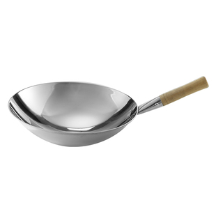 精选凹面电磁炉用单柄炒锅36-46cm圆底铁锅无涂层炒菜锅电磁燃气