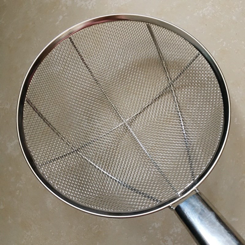 8目木头不锈钢漏勺商用厨房油炸捞勺捞面漏网筛网过滤网笊篱