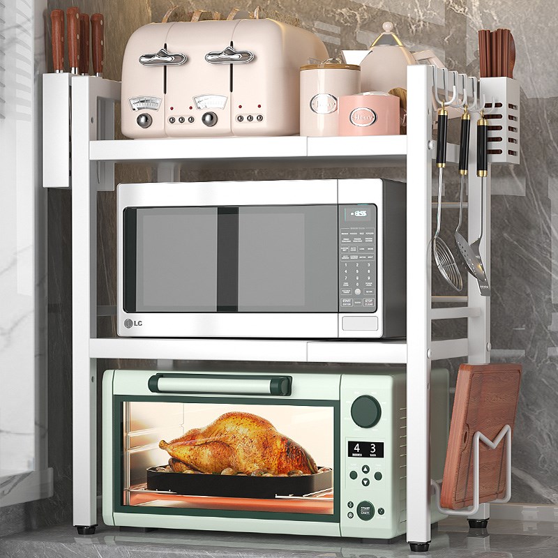 凯虹厨房置物架可伸缩微波炉架家用桌面台面多层收纳架微波炉架