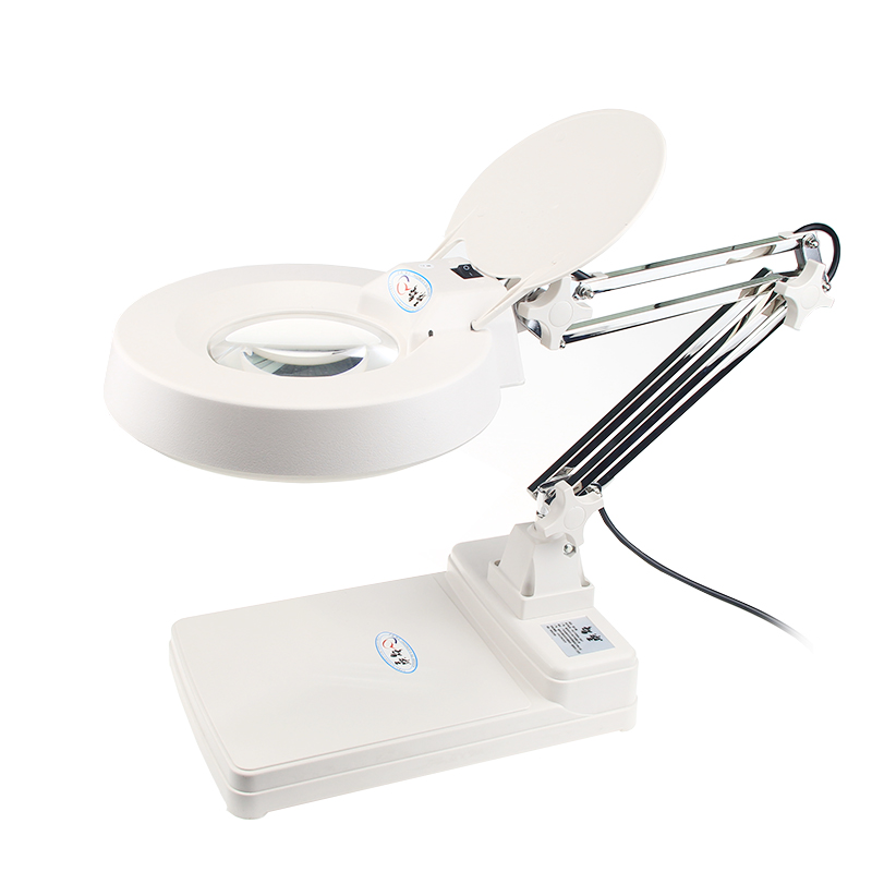 桌面台式放大镜维修台带灯led镜5折叠电子10高倍高清30倍老人阅读