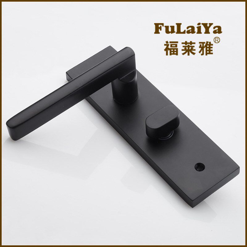 单舌门锁家用黑色锁具室内静音房间卧室卫生间老式门锁简约美式