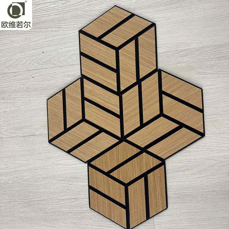 聚酯纤维六边形吸音板家用墙面装饰隔音板琴房会议室用吸音板