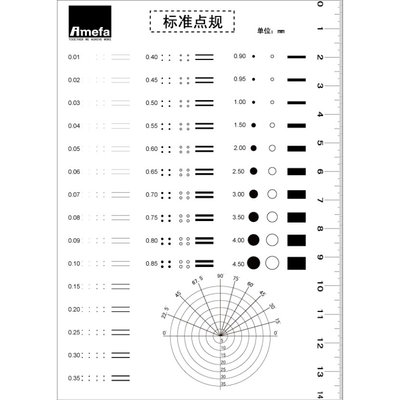 高精密新款标准版点线规污点规点污卡表菲林尺测量具外观QCY-41