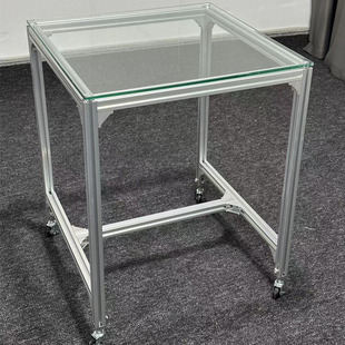 北欧钢化玻璃桌子铝型材餐桌正方形餐厅桌子茶桌现代极简咖啡桌子