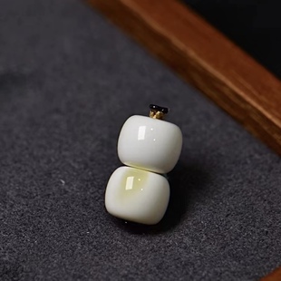精工俄料瓷白级蜜蜡老型珠桶文玩手串手持念珠顶配珠108串腰珠