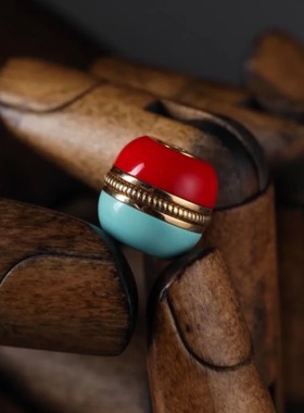 松石汉堡珠文玩松石南红