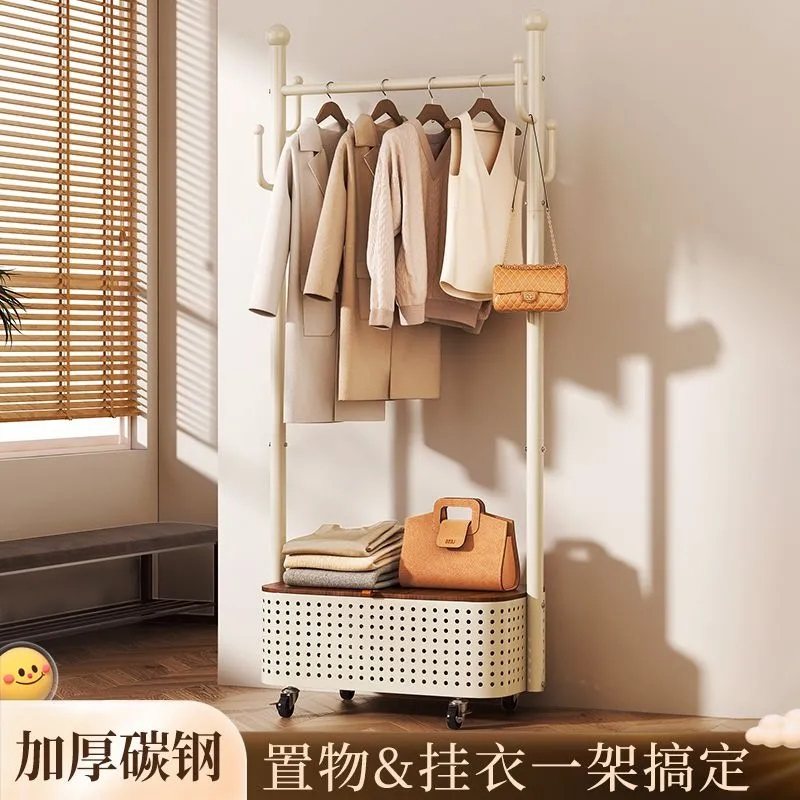 简易衣帽架可移动晾衣架落地室内房间挂衣架家用卧室衣服收纳架子