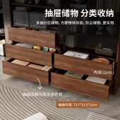 实木书柜储物柜一体家用客厅靠墙展示柜置物架带玻璃门整墙落地柜