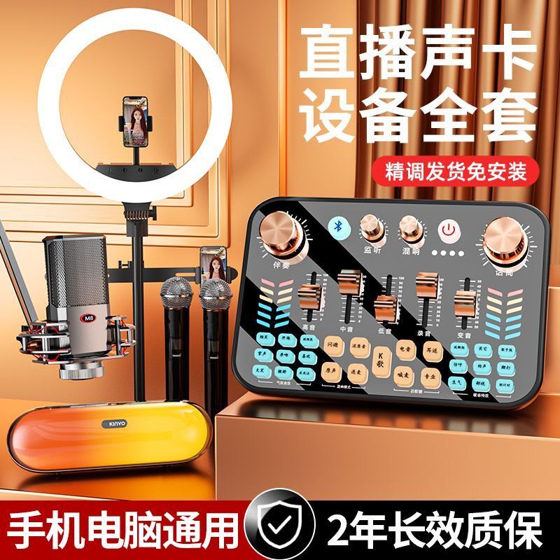 金运高级直播声卡套装设备网红直播带货唱歌修音录歌K歌话筒