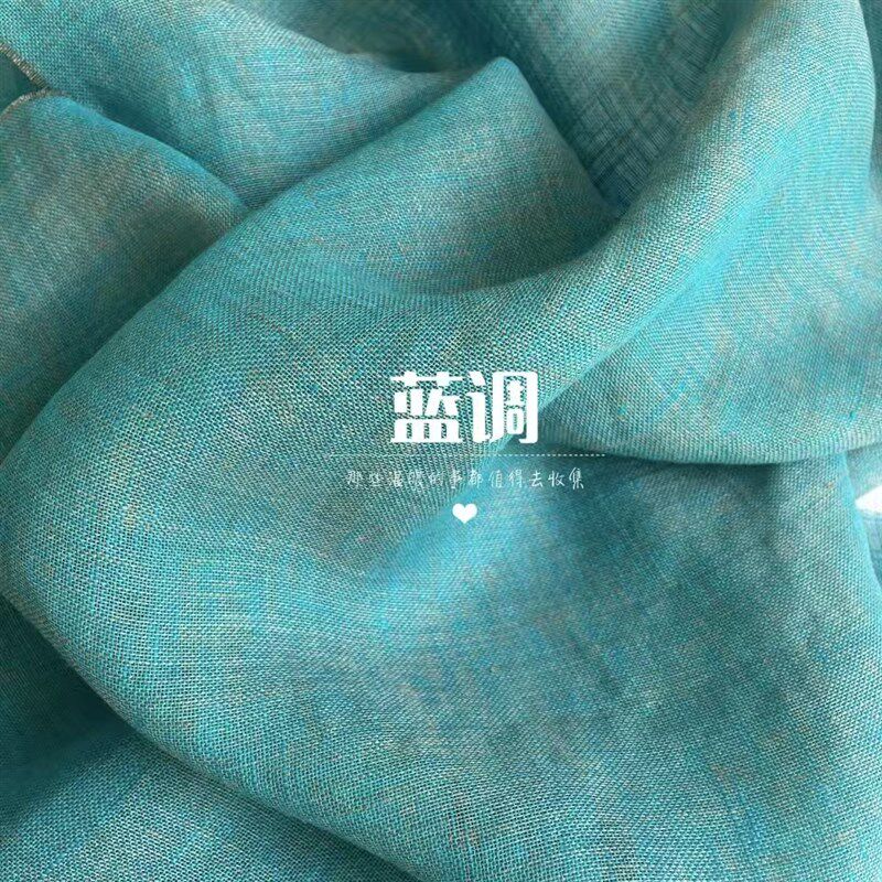 亚麻色织琉璃色稀疏时尚服装上衣裤子裙子春夏轻薄布料面料53001