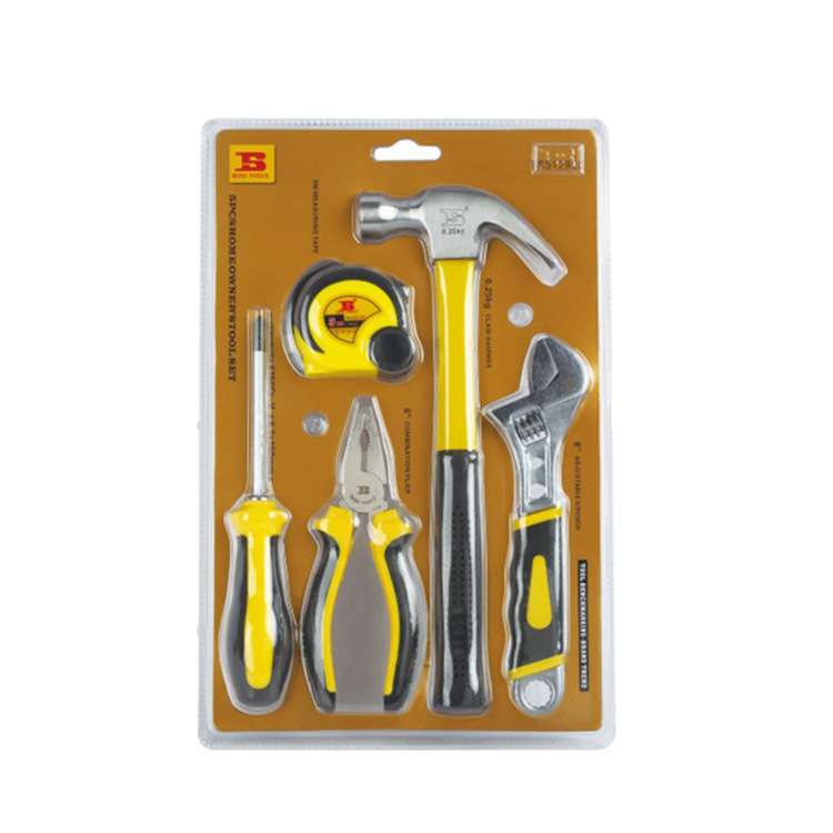 波斯工具 5件套家用套装工具螺丝刀扳手钢丝钳卷尺锤子BS512825