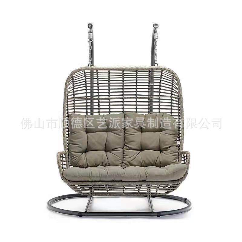 北欧双人单人吊椅吊篮藤编花园院子庭院露天阳台休闲户外秋千摇椅