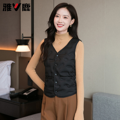 雅鹿百搭时尚保暖羽绒马甲女