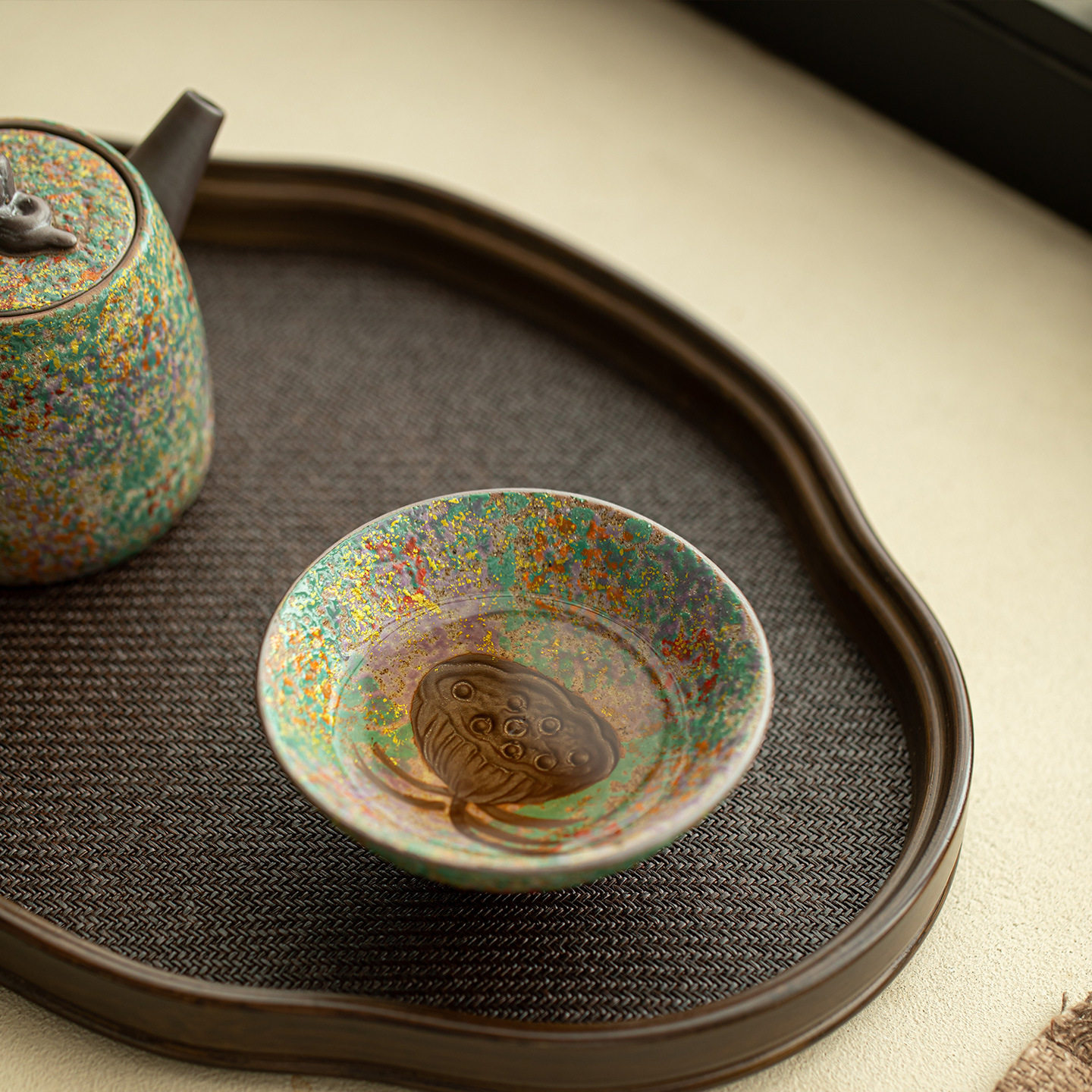 老岩泥幻彩时光茶杯主人杯品茗杯陶瓷侘寂杯个人杯功夫茶杯茶盏
