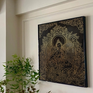 绿度母非遗唐卡手绘diy唐卡西藏手绘唐卡挂画绿度母札基拉姆唐卡