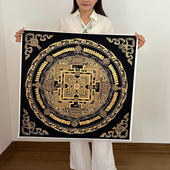 时轮金刚坛城唐卡手绘diy描金手工唐卡西藏手绘挂画客厅玄关入户