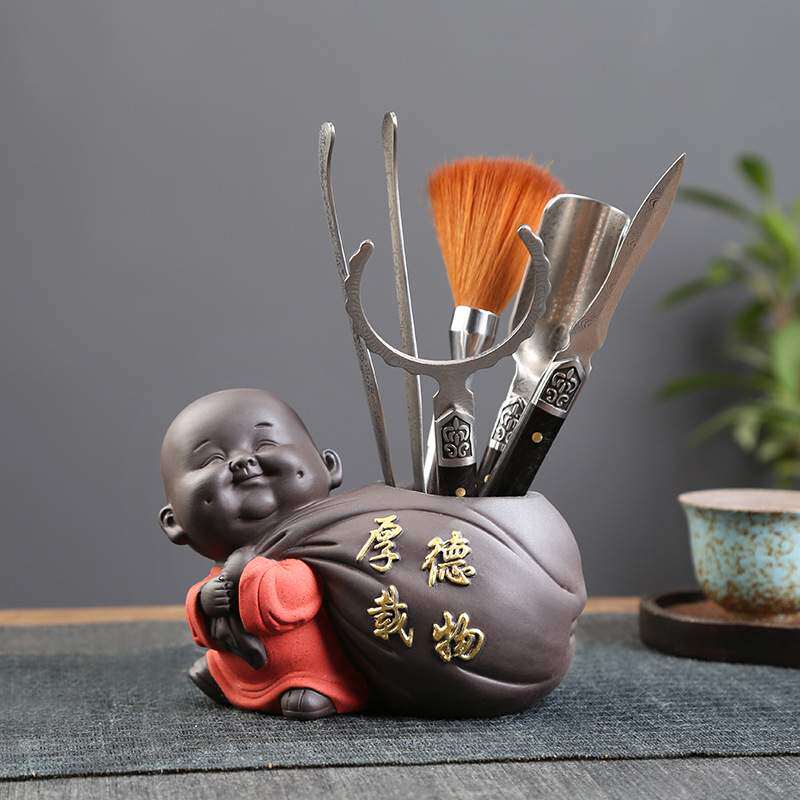 茶道六君子茶具配件大马士革铜紫砂黑泥茶夹茶勺茶针茶配件套装