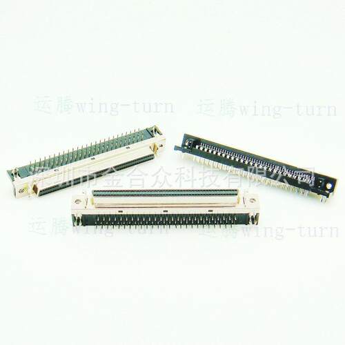 运腾MDR100FL-90SCSI接插件HPDB100母弯插母座PCB板卡插针