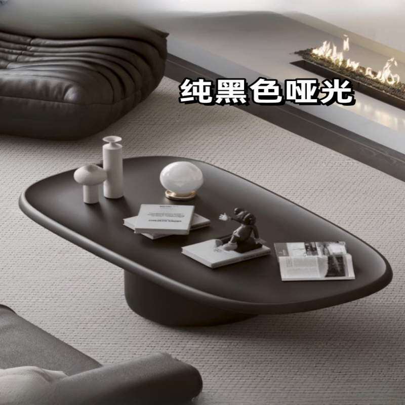 黑橡木烤漆圆茶几实木客厅茶桌简约现代长方形茶几小户型沙发几