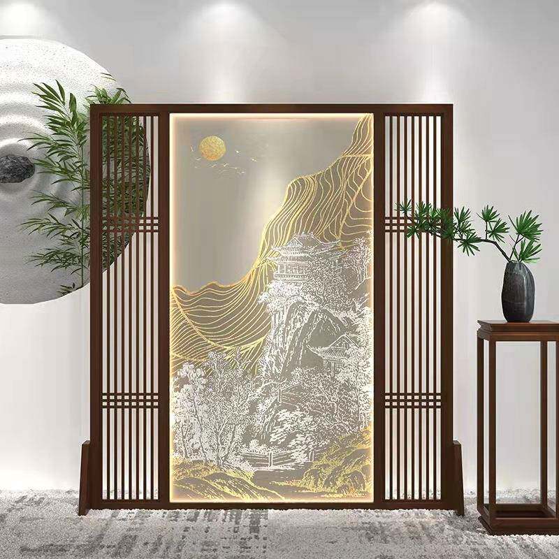 新中式仿古门窗花格木制仿古隔断屏风客厅屏风柜